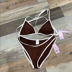 Wild Fable Brown and White Bikini Set